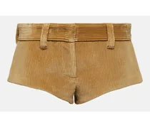 Shorts in velluto di cotone a coste