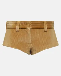 Miu Miu Shorts in velluto di cotone a coste Marrone