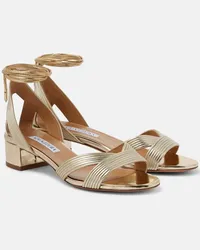 Aquazzura Sandali Ari 35 in pelle metallizzata Oro