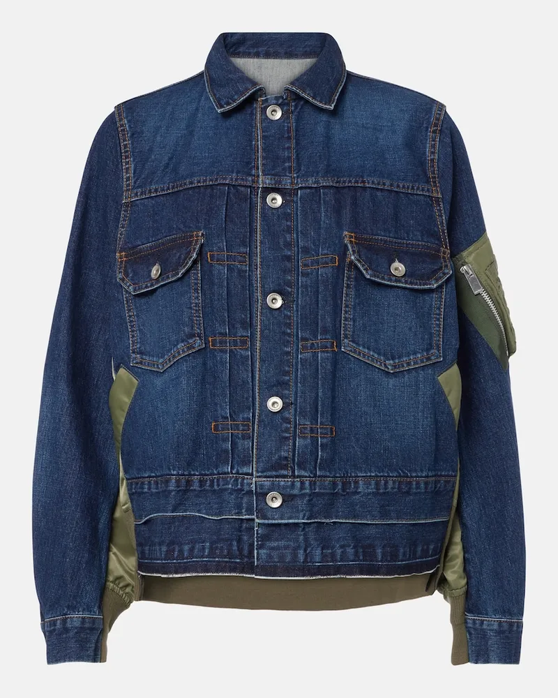 Sacai Giacca bomber di jeans Blu