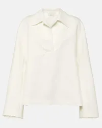 Dries van Noten Top in misto cotone e lino Bianco