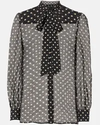 Nili Lotan Blusa Carina in seta a pois Nero