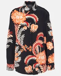 Etro Blusa in crêpe de chine di seta Nero