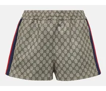 Gucci Shorts Web Stripe in jersey GG Marrone