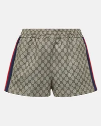 Gucci Shorts Web Stripe in jersey GG Marrone