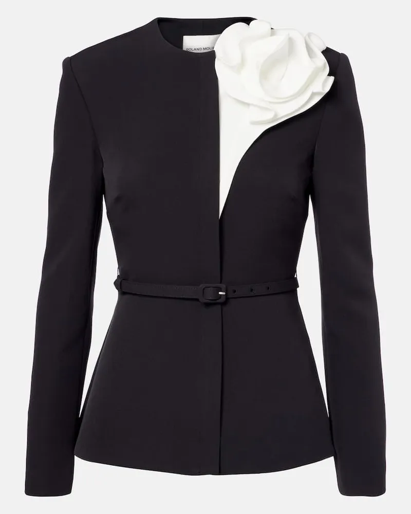 Roland Mouret Blazer in crÃªpe con peplo e applicazioni Nero