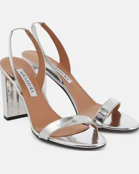 Aquazzura Sandali So Nude 85 in pelle metallizzata Argento