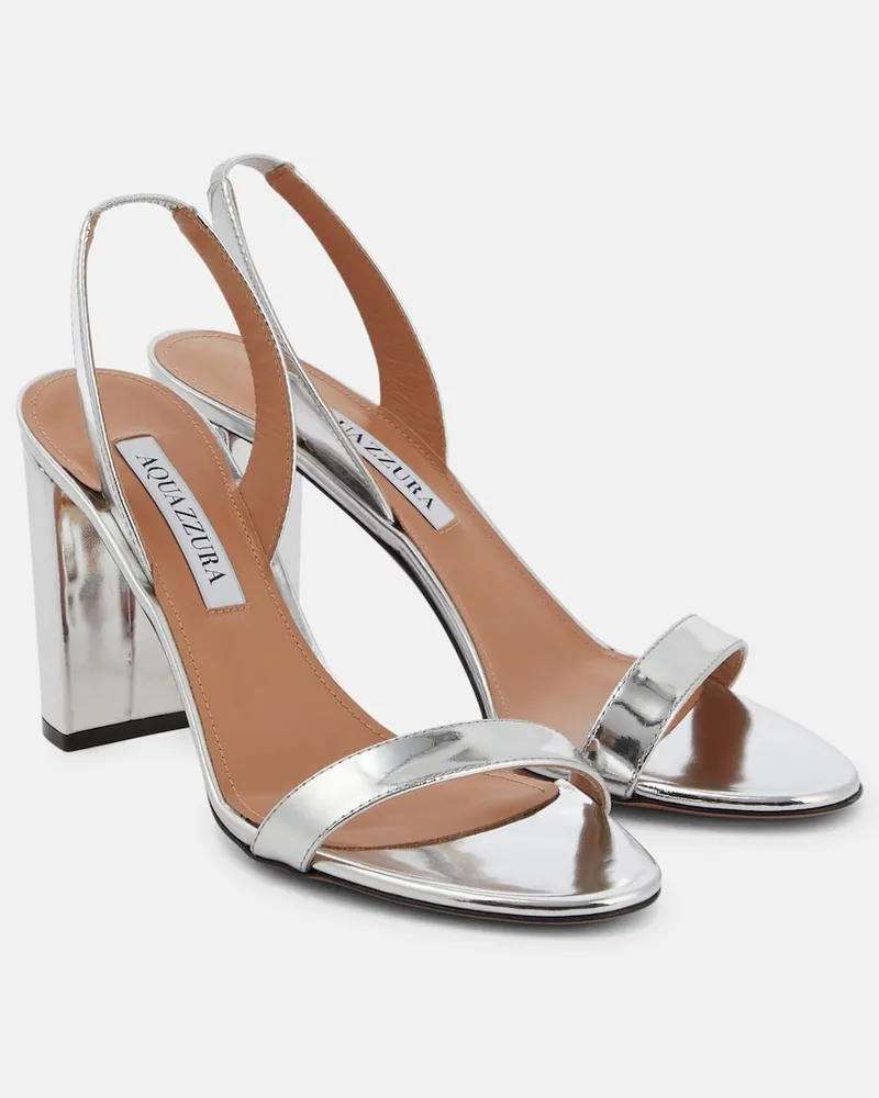Aquazzura Sandali So Nude 85 in pelle metallizzata Argento