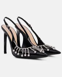 Gucci Pumps slingback GG in vernice con cristalli Nero