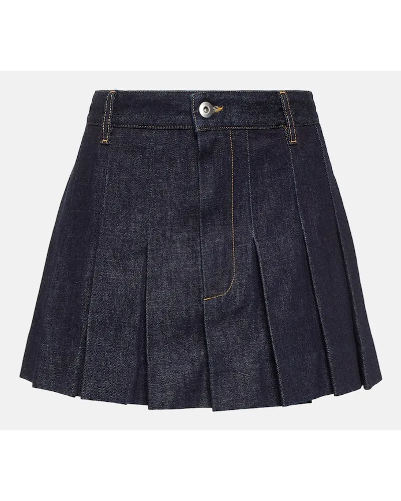 Bottega Veneta Minigonna di jeans a pieghe Blu