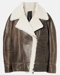 BLANCHA Giacca oversize con shearling Bianco