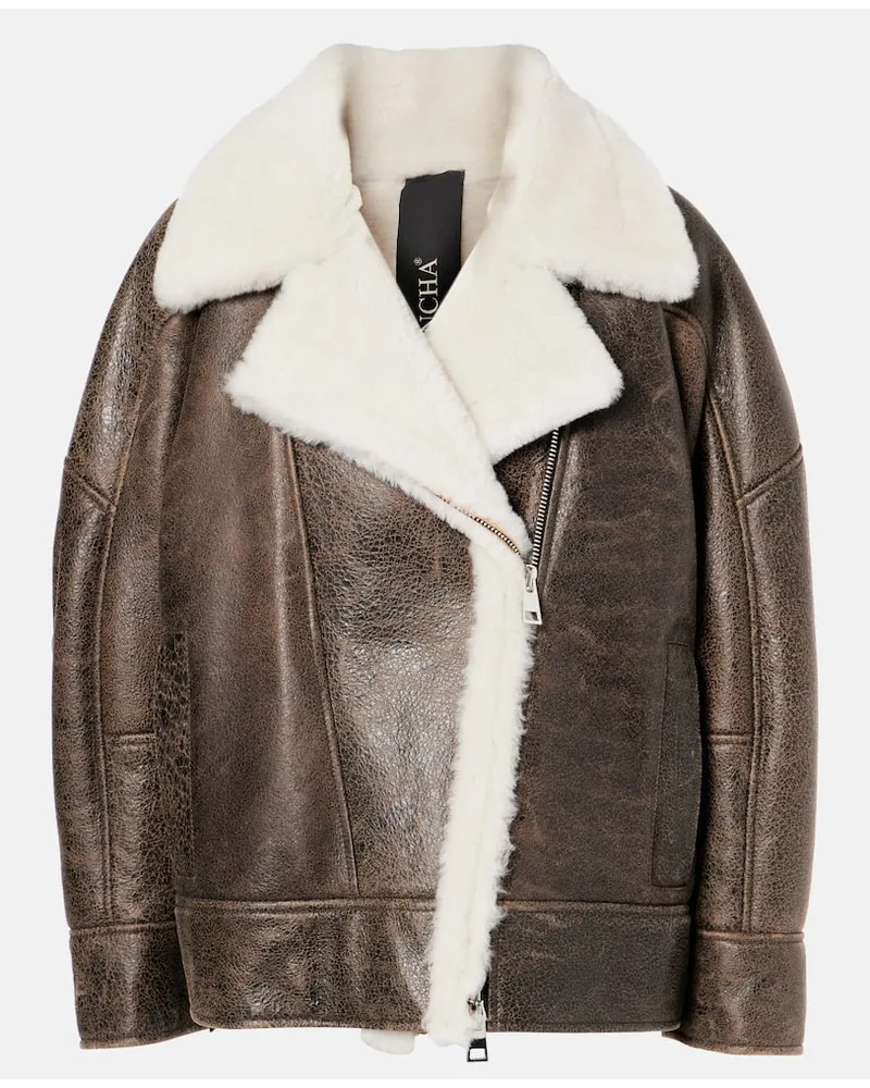 BLANCHA Giacca oversize con shearling Bianco
