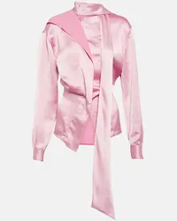 Victoria Beckham Blusa asimmetrica in raso Rosa