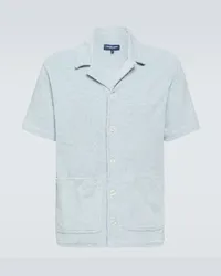 Frescobol Carioca Camicia bowling Paco in cotone Blu