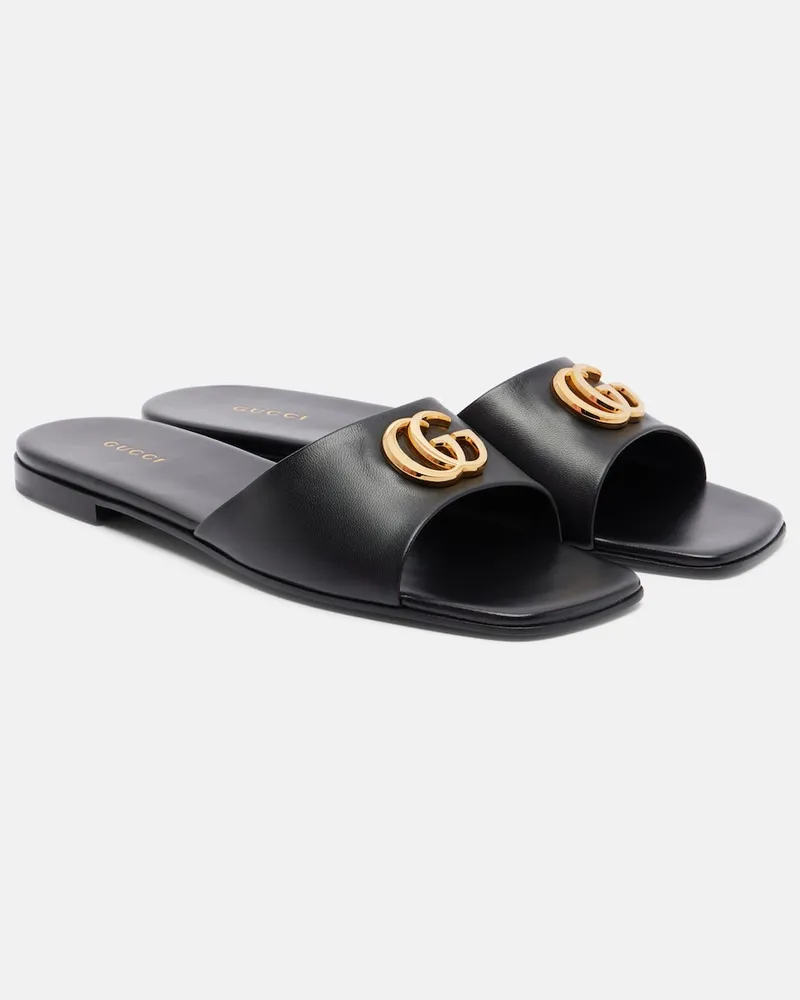 Gucci Sandali Double G in pelle Nero