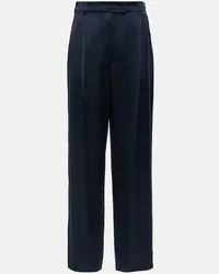 Max Mara Pantaloni a gamba larga e vita alta Blu