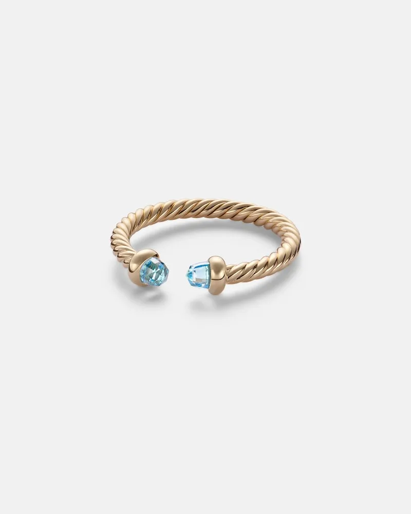 David Yurman Anello Cablespira® Micro in oro 18kt con topazio Oro