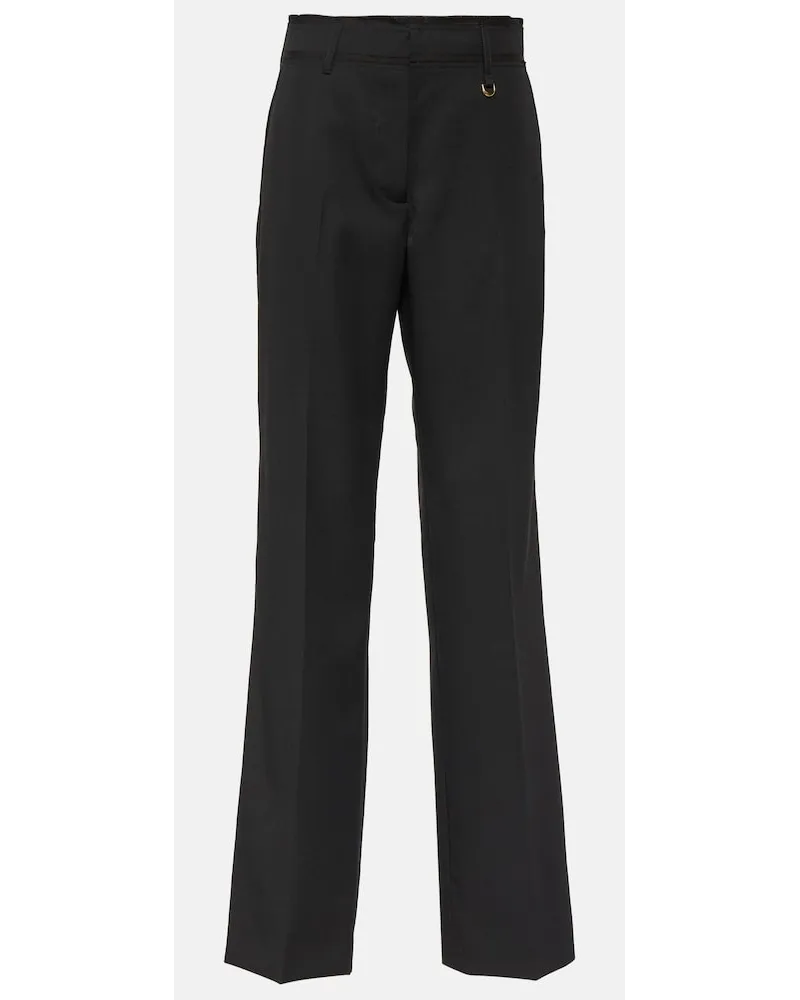 Jacquemus Pantaloni Ficelle in lana vergine Nero
