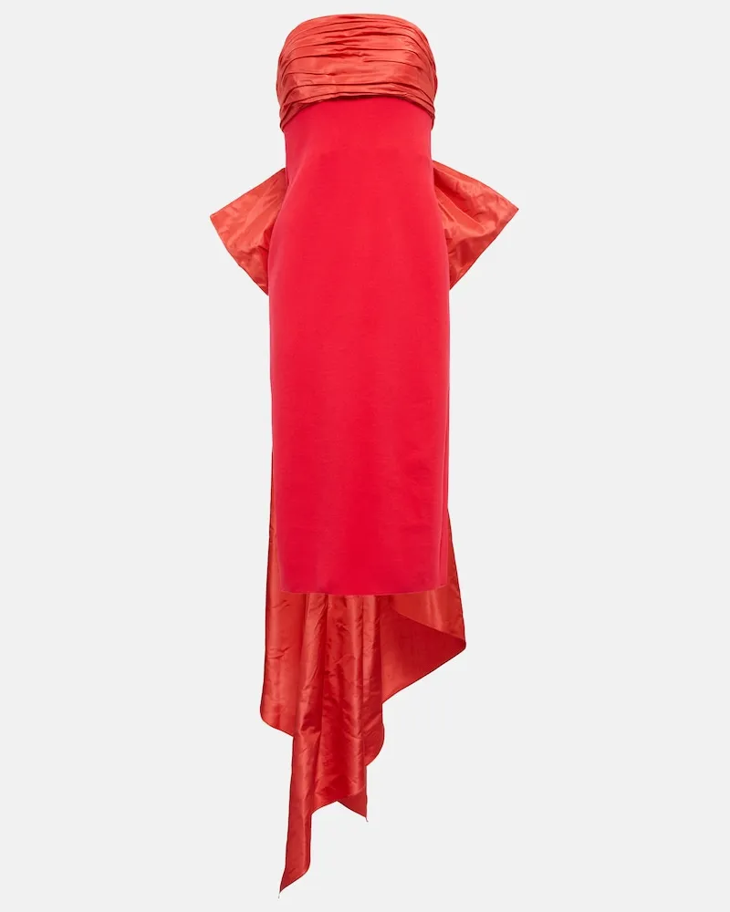 Oscar de la Renta Abito bustier lungo Rosso
