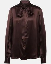 Tom Ford Camicia in charmeuse di seta Rosso