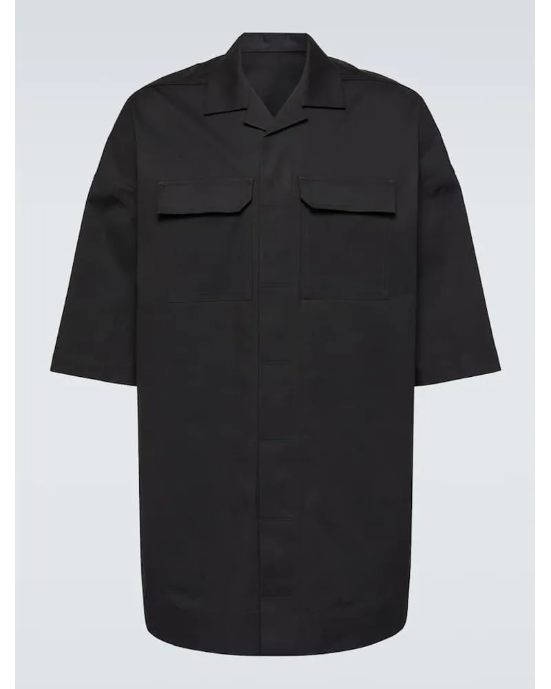 Rick Owens Camicia Magnum Tommy in popeline Nero