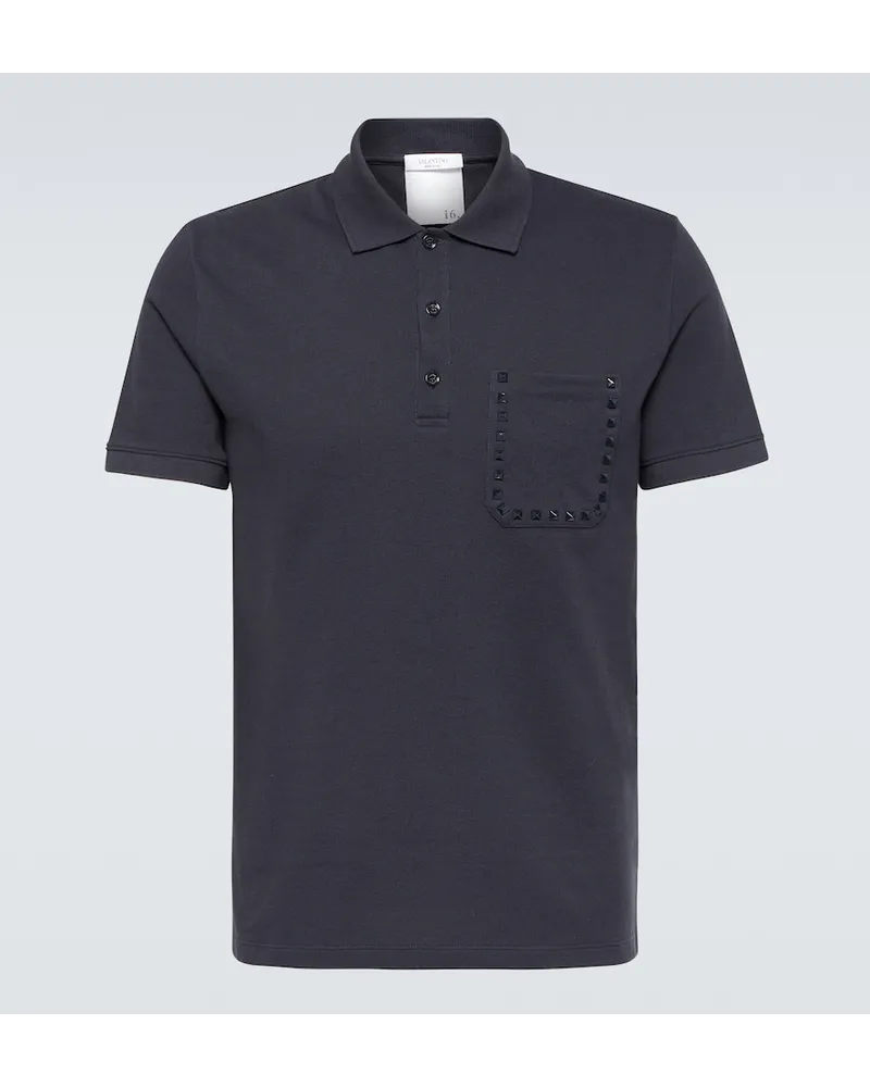 Valentino Garavani Polo Rockstud in cotone Blu