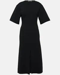 Stella McCartney Abito midi con ruches Nero