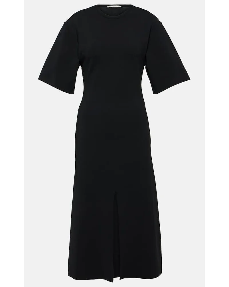 Stella McCartney Abito midi con ruches Nero