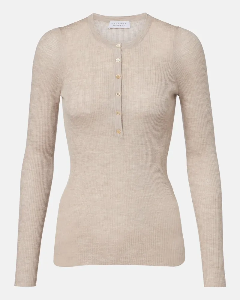 Gabriela Hearst Henley Julian in cashmere e seta Beige