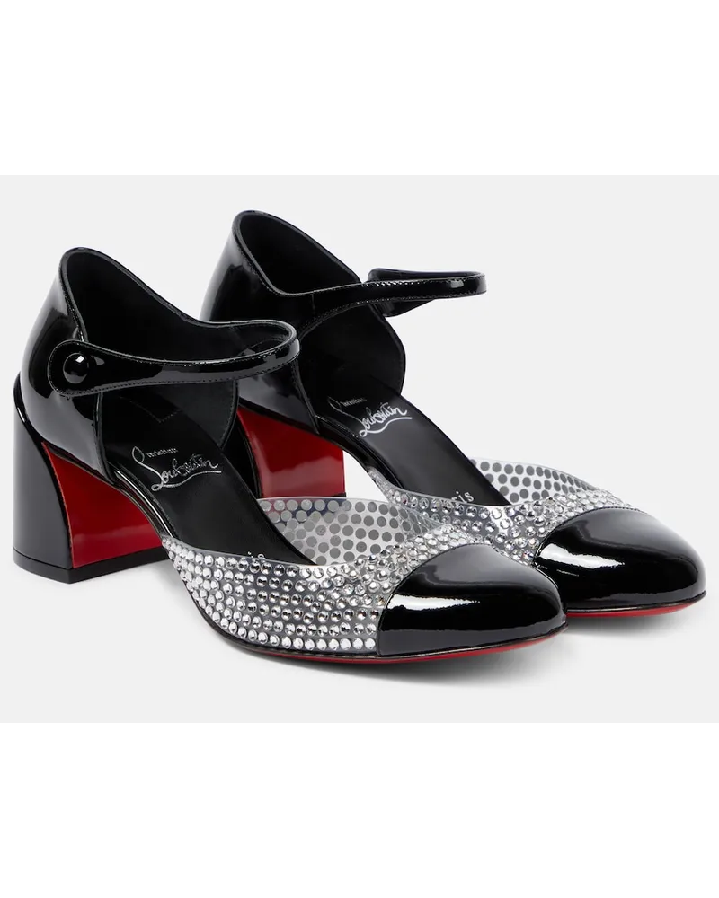 Christian Louboutin Pumps in vernice con cristalli Nero