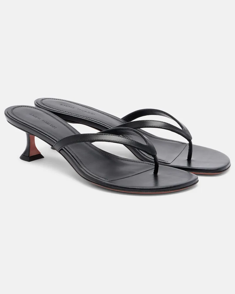 Amina Muaddi Sandali infradito Juliette in pelle Nero