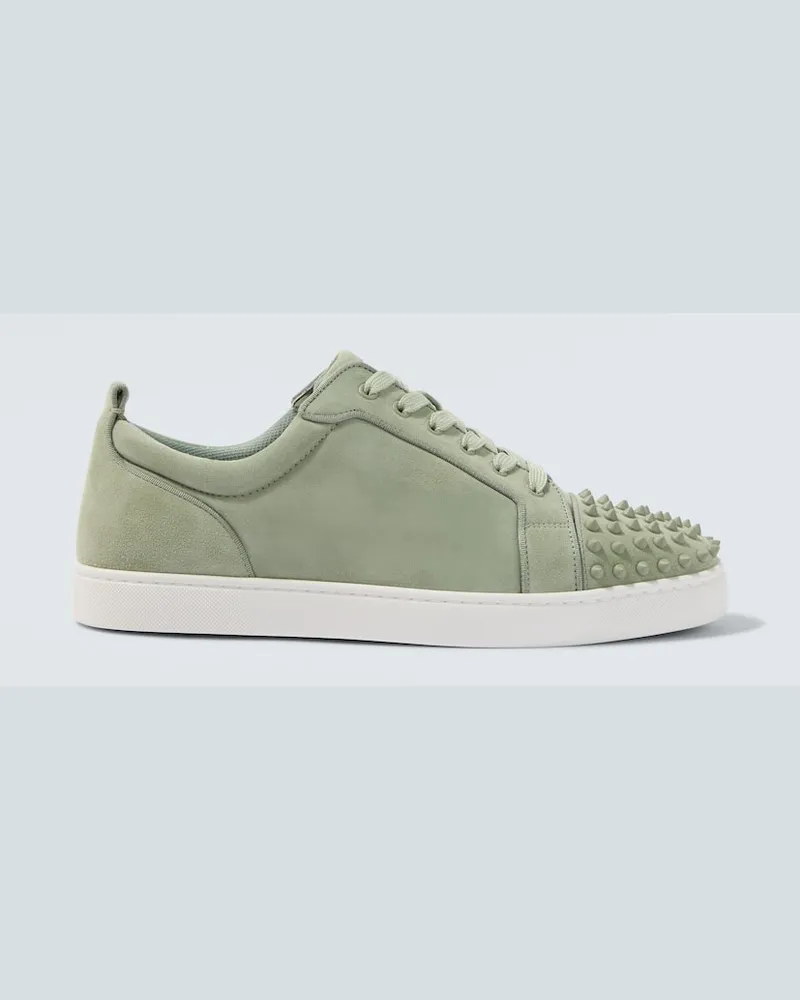 Christian Louboutin Sneakers Louis Junior Spikes in suede Verde
