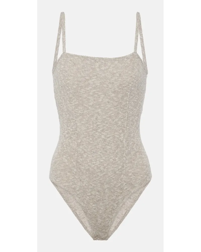 Magda Butrym Body in lino e cotone Grigio