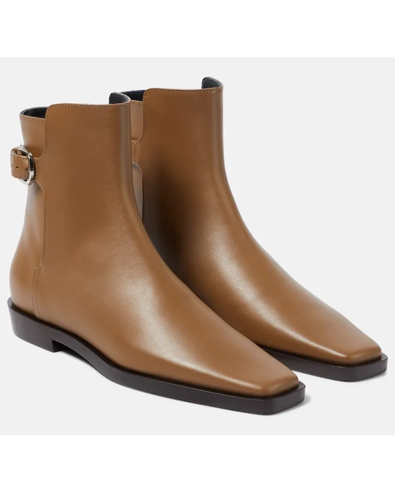 Totême Stivaletti The Belted in pelle Marrone