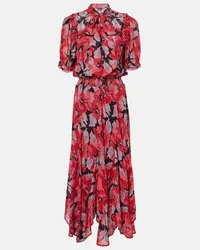 Ralph Lauren Abito midi in georgette con stampa Rosso