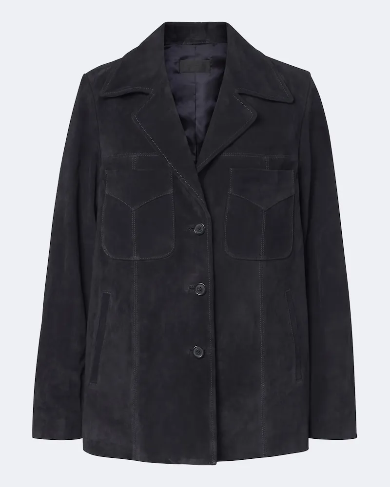 Nili Lotan Giacca Dominic in suede Nero