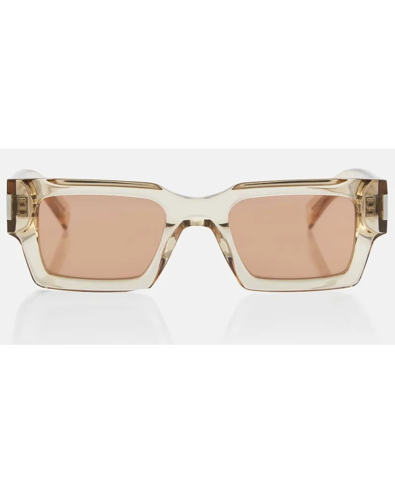 Saint Laurent Occhiali da sole rettangolari SL 572 Beige