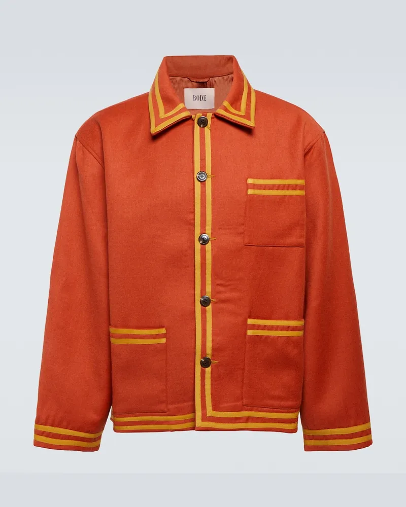 BODE Giacca camicia Society Club in lana Rosso