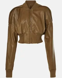 Rick Owens Bomber cropped Flight in pelle Marrone