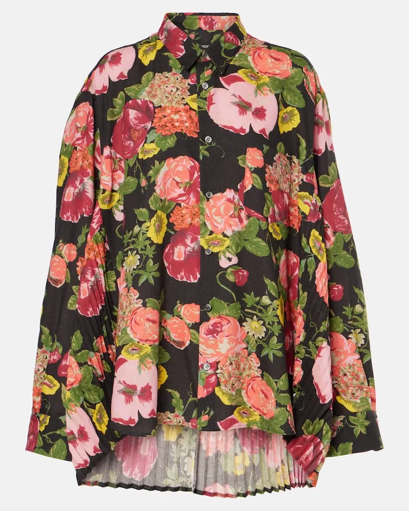 Junya Watanabe Camicia con stampa floreale Nero