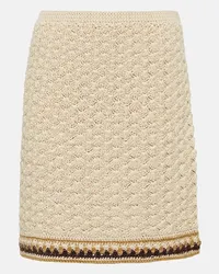 Tory Burch Minigonna in crochet di misto cotone Bianco