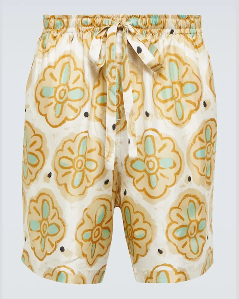 COMMAS Shorts in seta con stampa Multicolore