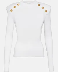 Balmain Pullover in maglia con decorazione Bianco