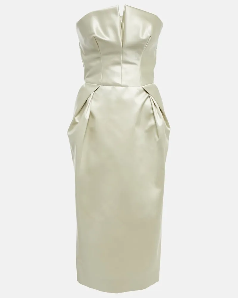 Maison Margiela Abito midi in raso Verde