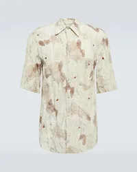 Christophe Lemaire Camicia bowling in misto seta Beige