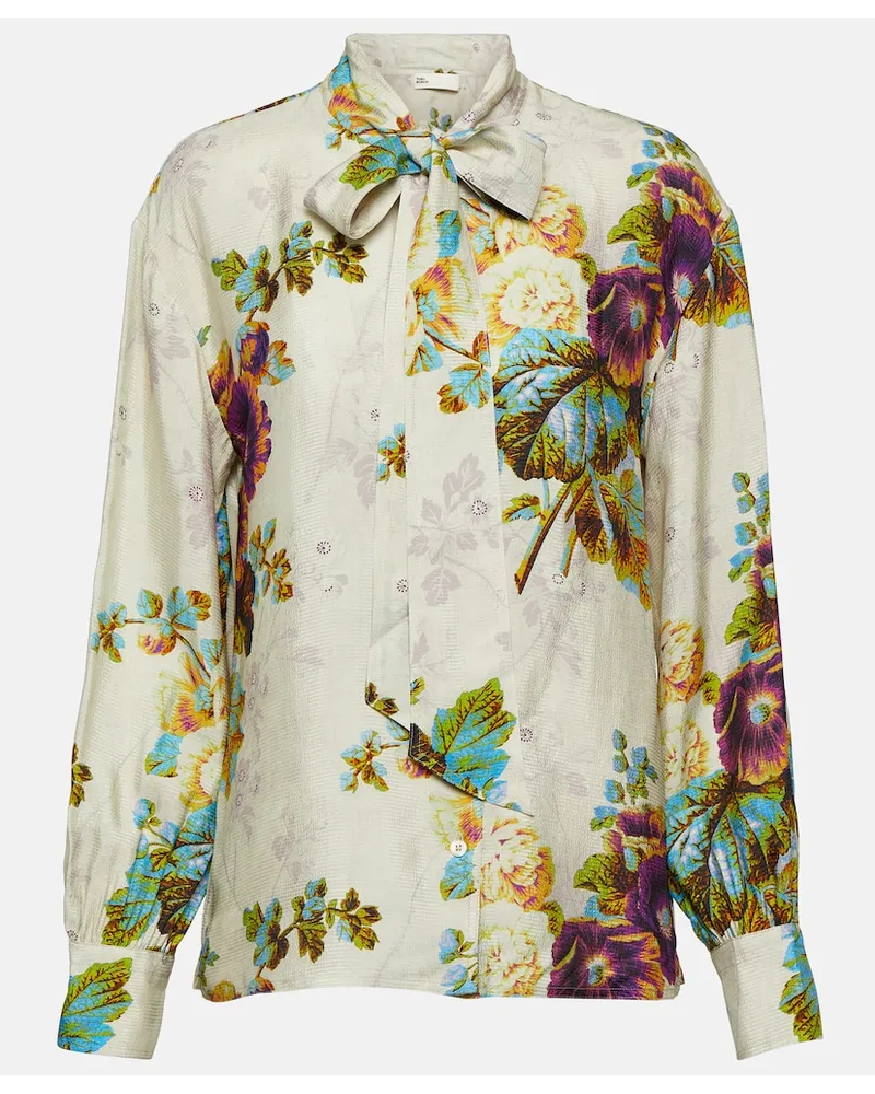 Tory Burch Blusa in raso con stampa Multicolore
