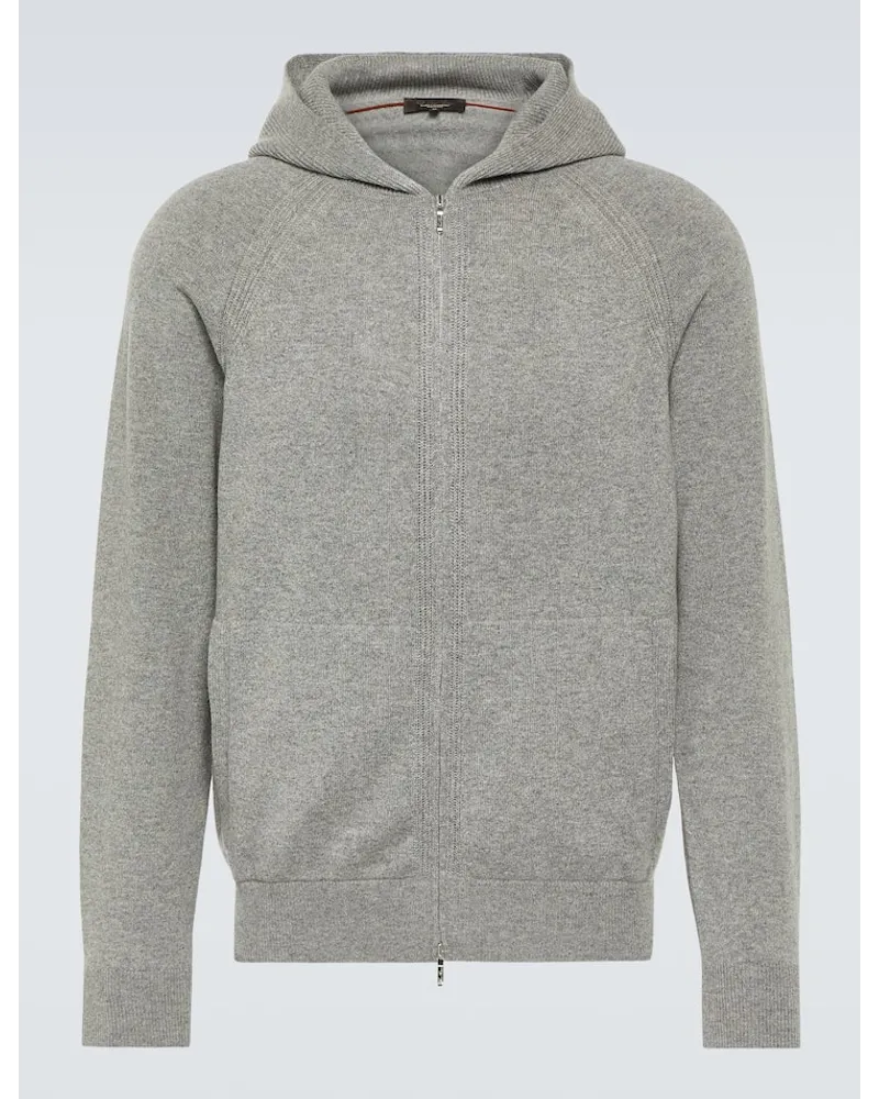 Loro Piana Felpa Merano in cashmere con cappuccio Grigio