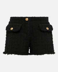 Versace Shorts Heritage in tweed di misto cotone Nero