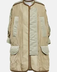 Sacai Cappotto in ripstop Beige