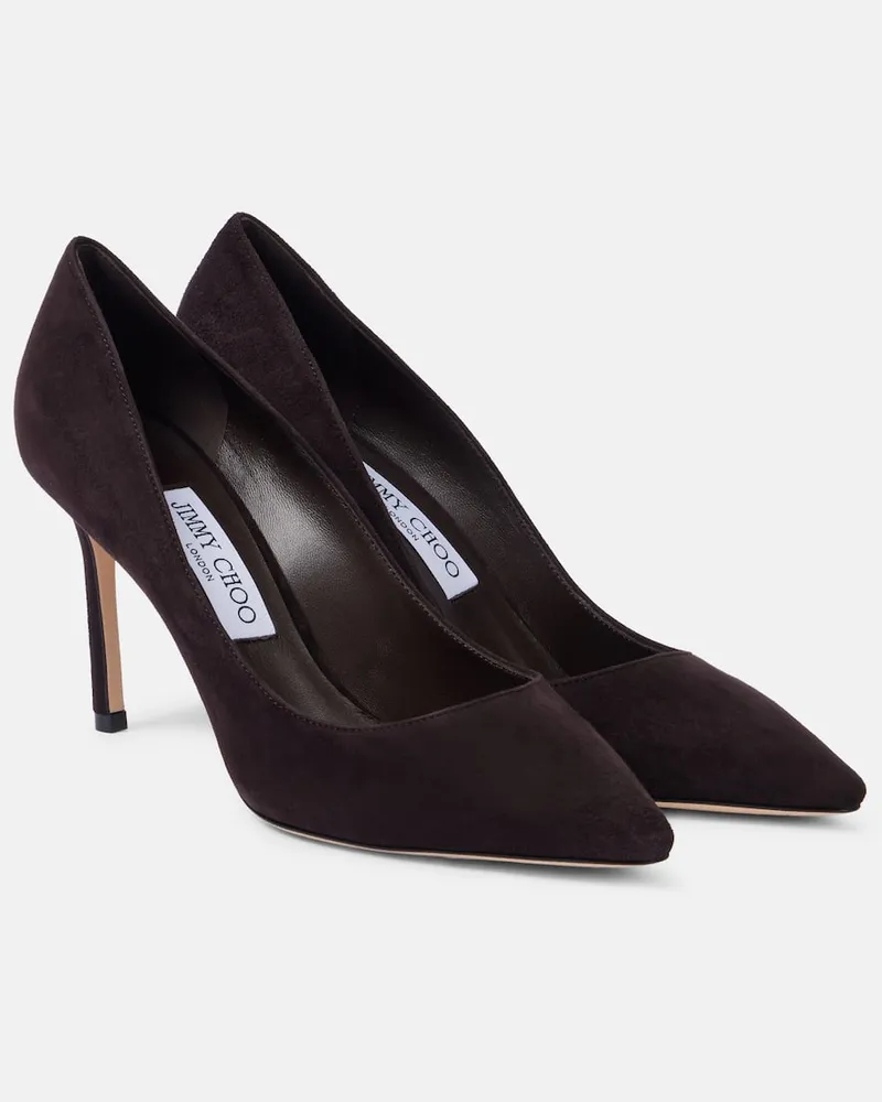 Jimmy Choo Pumps Romy 85 in suede Marrone